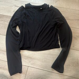 Black Crop Workout Top